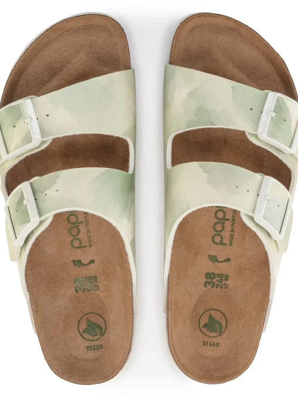 NWT Birkenstock Papillio Women's Arizona Grooved Sandals Watercolor Khaki 40